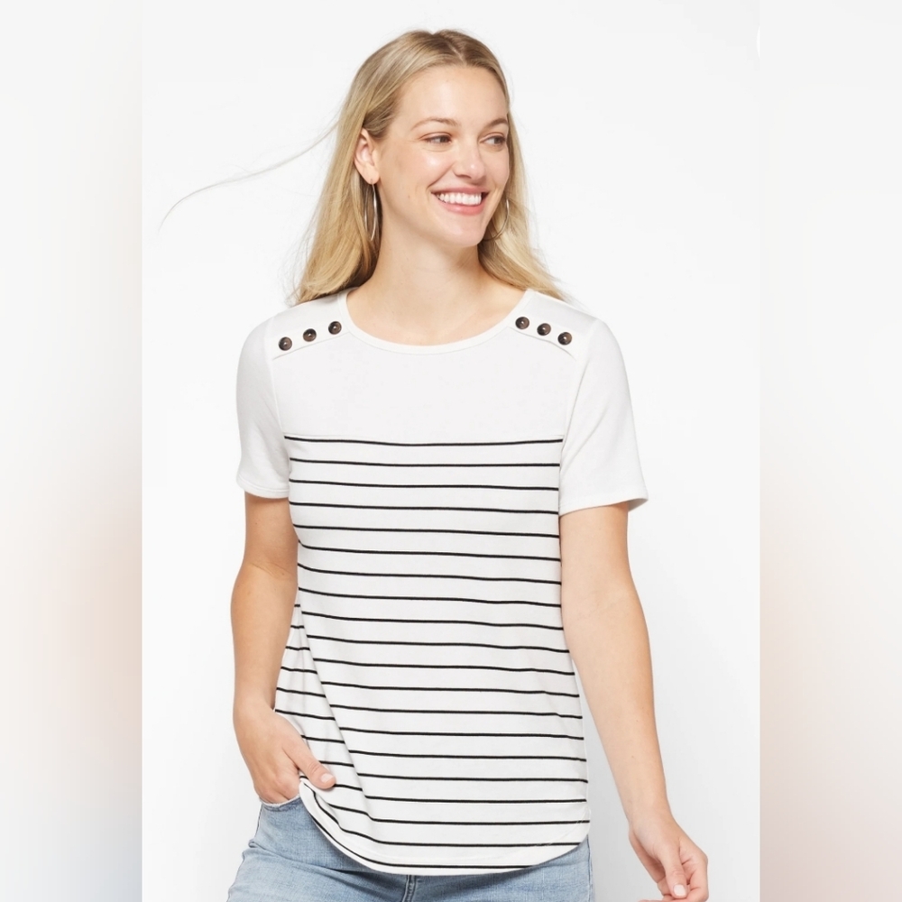 Knit top with button detail
